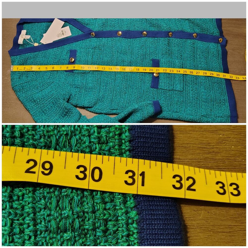 Lilly Pulitzer Tannery Sweater (Sweater Only) Cardigan Green Blue Size XL NEW - Picture 8 of 16